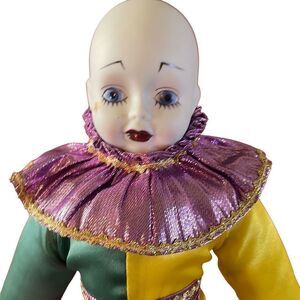 Vintage 1983 Goodchaux Maison Blanche 16” Clown Mime Doll Mardi Gras